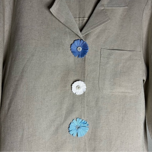 Harve Benard by Benard Holtzman Linen Blend Summer Jacket Womens 8 - Picture 4 of 8